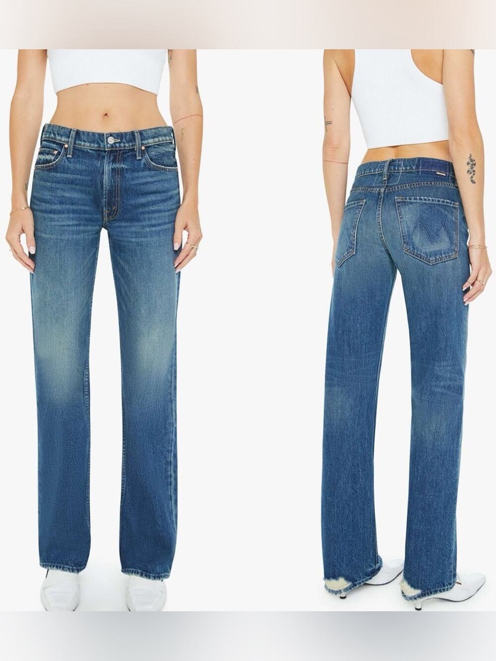 MOTHER Superior The Reifler Straight Leg Jeans After Midnight Wash Sz 26